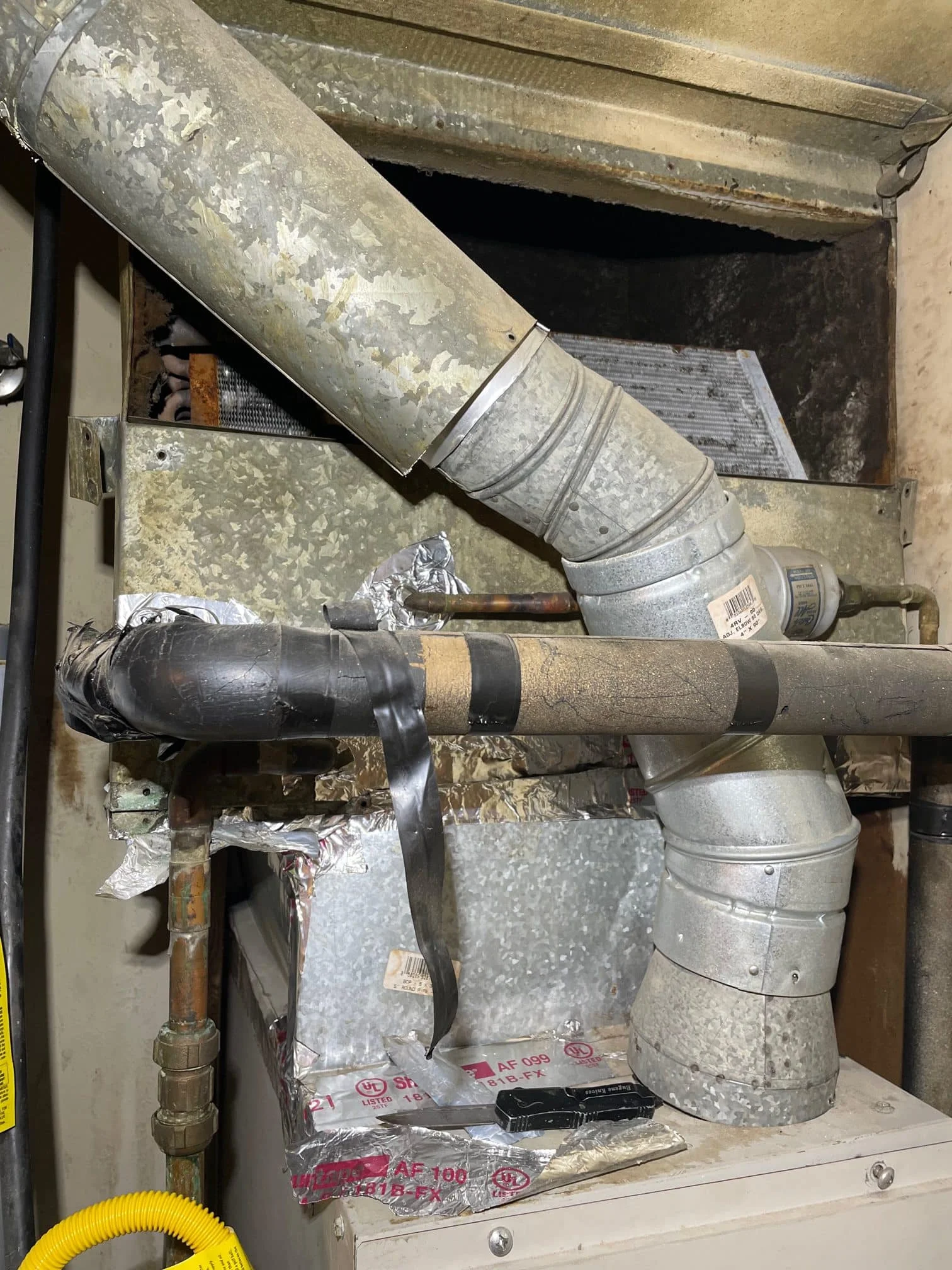 Upflow furnace and coil replacement in Lancaster, Texas (BEFORE)